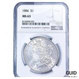 1886 Morgan Silver Dollar NGC MS63