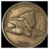 1858 Copper-Nickel Flying Eagle Cent NEARLY UNCIRC
