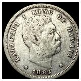 1883 Silver Dime Hawaii Kalakaua I ABOUT UNCIRCULA