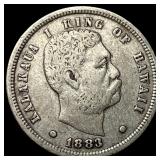 1883 Hawaii Silver Dime ABOUT UNCIRCULATED
