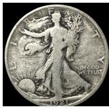1921-D Silver Walking Liberty Half Dollar  LIGHTL