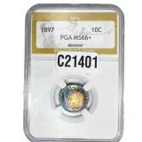 1897 Barber Dime PGA MS66+ Monster