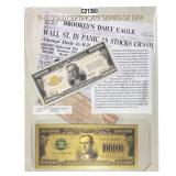 1928 $100,000 Gold Certificate 24kt