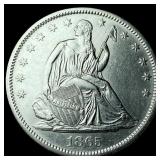 1865-S Silver Seated Liberty Half Dollar  UNCIRCU