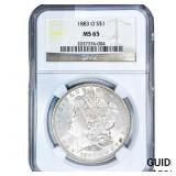 1883-O Morgan Silver Dollar NGC MS65