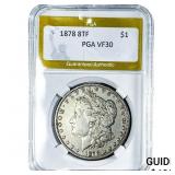 1878 8TF Morgan Silver Dollar PGA VF30