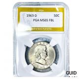1963-D Franklin Half Dollar PGA MS65 FBL