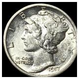 1917-D Silver Mercury Dime CHOICE AU