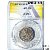 1857 Seated Liberty Quarter ANACS VF45