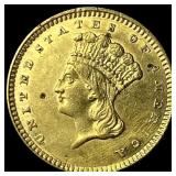 1856 Gold $1 Indian Princess Type 3 HIGH GRADE