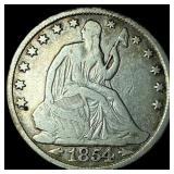 1854-O Silver Seated Liberty Half Dollar NEARLY UN