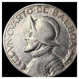 1930 Panama Silver 1/4 Balboa