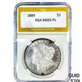 1889 Morgan Silver Dollar PGA MS63 PL