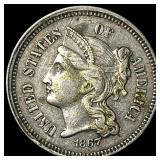 1867 Nickel Three-Cent Piece NEARLY UNCIRCULATED