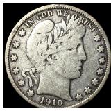 1910-S Silver Barber Half Dollar LIGHTLY CIRCULATE