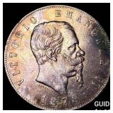 1878R Italy Silver 5 Lire