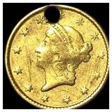 1853 Gold $1 Type 1 (holed) HIGH GRADE