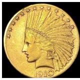 1910 $10 Indian Head Eagle Gold Coin CLOSELY UNCIR