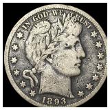 1893 Silver Barber Half Dollar LIGHTLY CIRCULATED