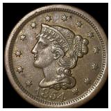 1854 Braided Hair Large Cent CLOSELY UNCIRCULATED