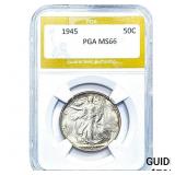 1945 Walking Liberty Half Dollar PGA MS66