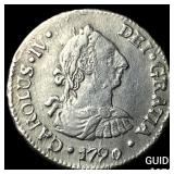 1790-PR Bolivia Charles IV Silver 1/2 Real