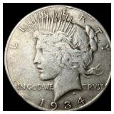 1934 Silver Peace Dollar NEARLY UNCIRCULATED
