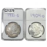 [2 Coins] 1904-1921 Morgan Silver Dollar