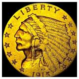 1915 Indian Head Gold $2.5 Quarter Eagle  CLOSELY