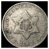 1852 Silver Three-Cent Piece LIGHTLY CIRCULATED