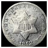 1852 Silver Three-Cent Piece LIGHTLY CIRCULATED