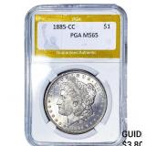 1885-CC Morgan Silver Dollar PGA MS65