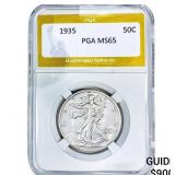 1935 Walking Liberty Half Dollar PGA MS65