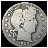 1892-S Silver Barber Half Dollar LIGHTLY  CIRCULA