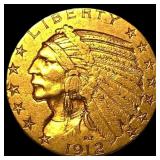 1912 Indian Head Half Eagle $5 Gold CHOICE AU