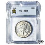 1942 Walking Liberty Half Dollar ICG MS66