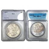 [2 Coins] 1884-1899 Morgan Silver Dollar ICG/SEGS