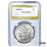 1898-S Morgan Silver Dollar PGA MS63