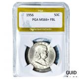 1956 Franklin Half Dollar PGA MS66+ FBL