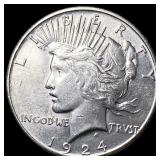 1924-S Silver Peace Dollar CHOICE BU