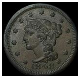 1848 Braided Hair Large Cent NEARLY  UNCIRCULATED