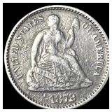 1872 Silver Seated Liberty Half Dime NEARLY  UNCI