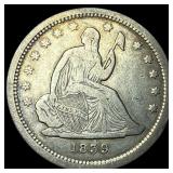 1839 Silver Seated Liberty Quarter NEARLY  UNCIRC