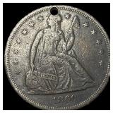 1860-O Silver Seated Liberty Dollar NICELY  CIRCU