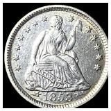 1853 Silver Seated Liberty Half Dime CHOICE  AU