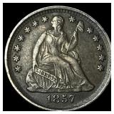 1857 Silver Seated Liberty Half Dime NEARLY  UNCI