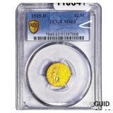 1925-D $2.50 Gold Quarter Eagle PCGS MS63