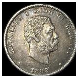 1883 Hawaii Silver 1/4 Dollar NEARLY  UNCIRCULATE