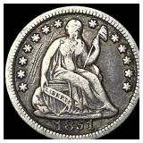 1851 Silver Seated Liberty Half Dime ABOUT  UNCIR