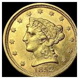 1852 Liberty Head Gold $2.5 Quarter Eagle  CHOICE